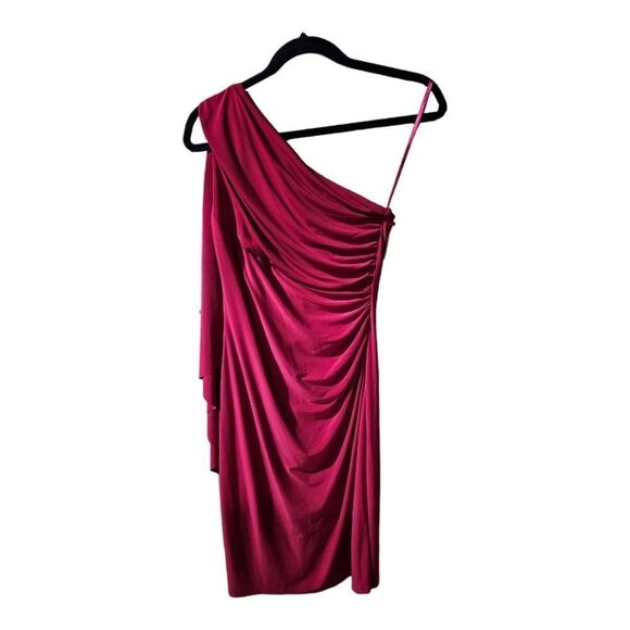 LAUREN RALPH LAUREN Red One Shoulder Drape Dress - Size 6 - Picture 3 of 8